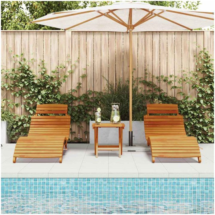 Solstolar 2 st Solid Akaciaträ vidaXL 55 x 55 x 64 cm – bild 3