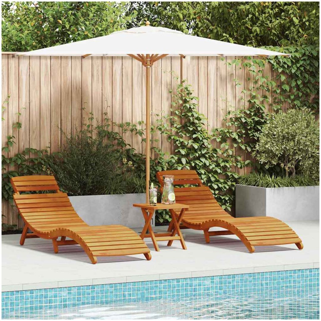 Solstolar 2 st Solid Akaciaträ vidaXL 55 x 55 x 64 cm