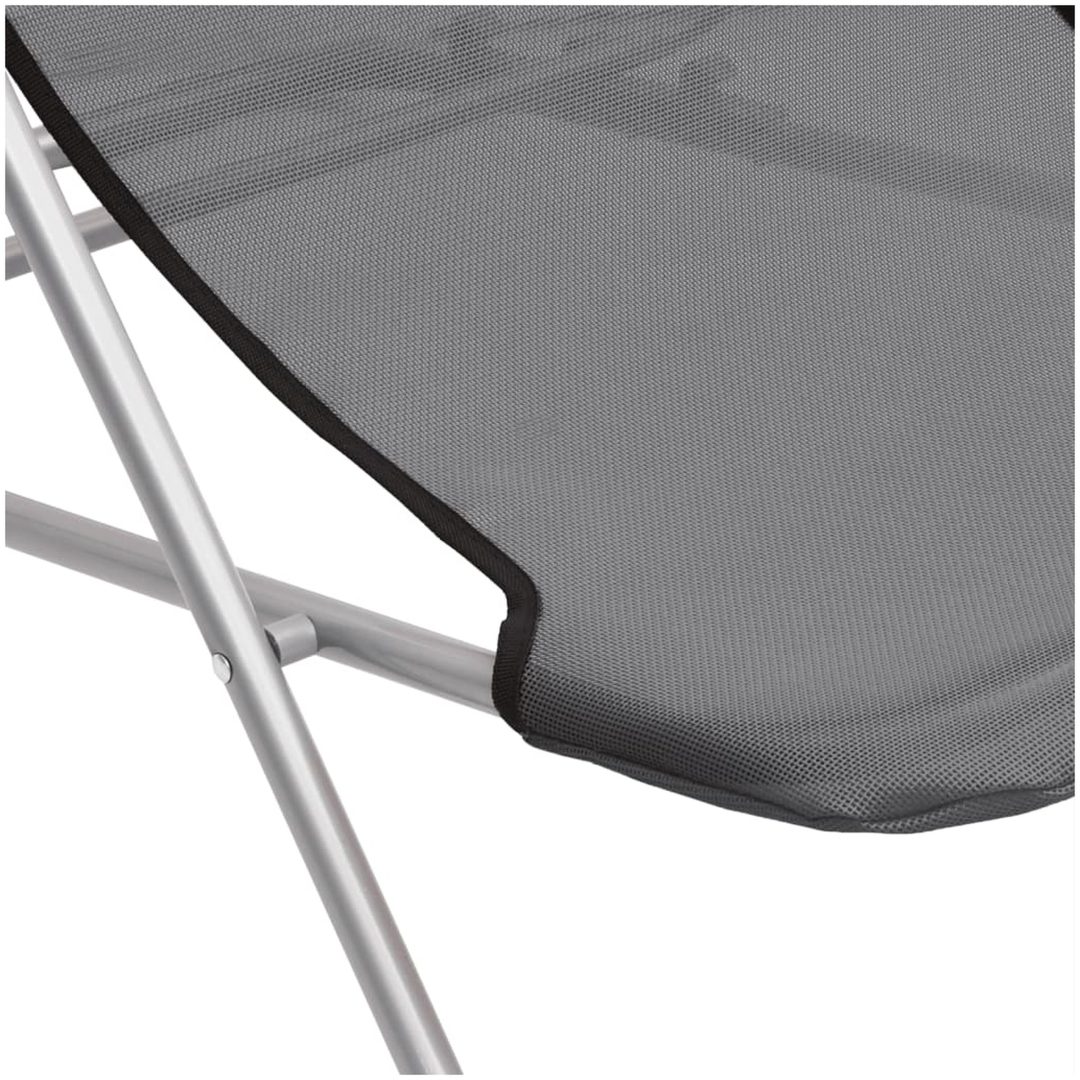 Solstolar fällbara 2 st grå textilen och pulverlackerat stål vidaXL – bild 10