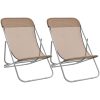Solstolar fällbara 2 st taupe textilen & pulverlackerat stål vidaXL – miniatyr 2