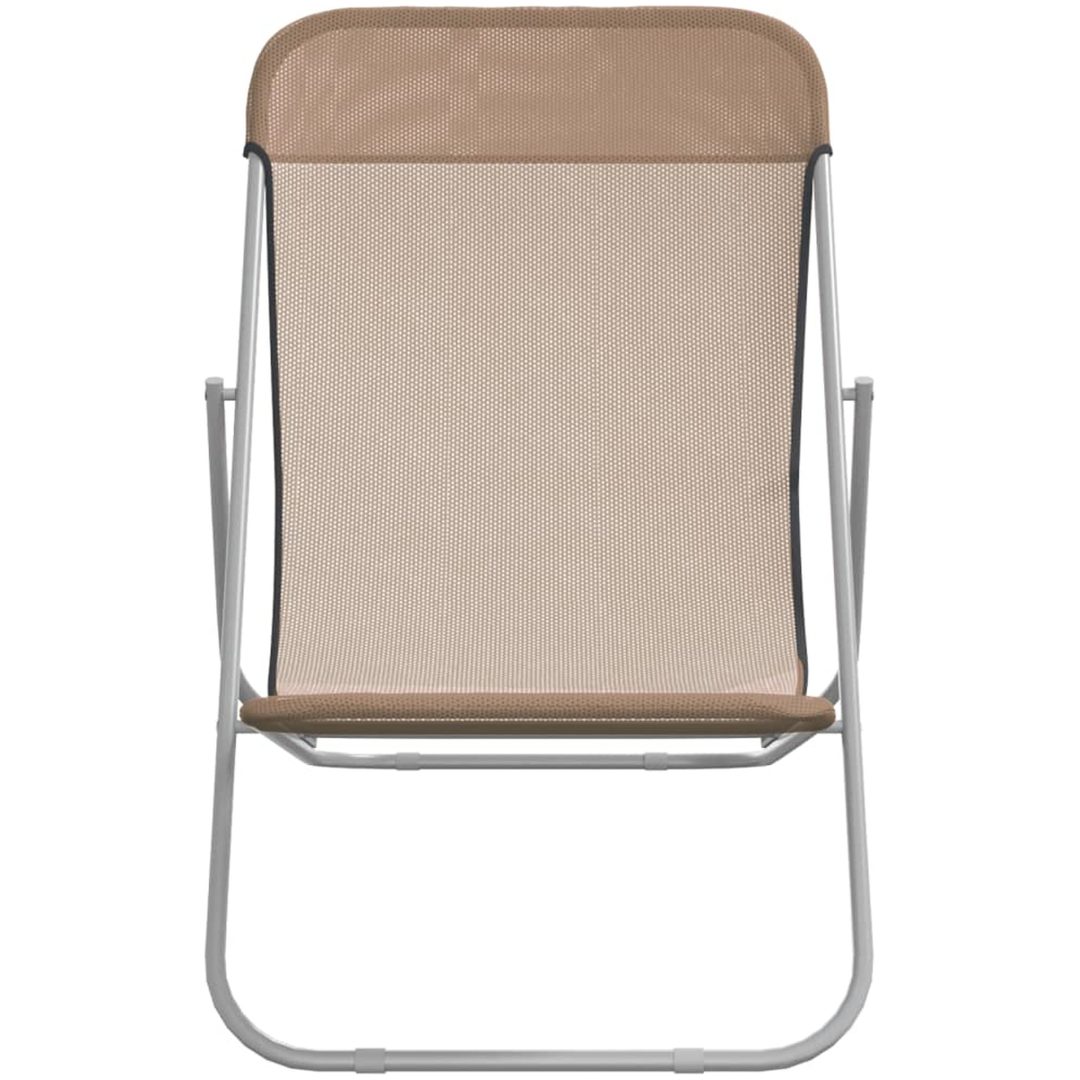 Solstolar fällbara 2 st taupe textilen & pulverlackerat stål vidaXL – bild 4