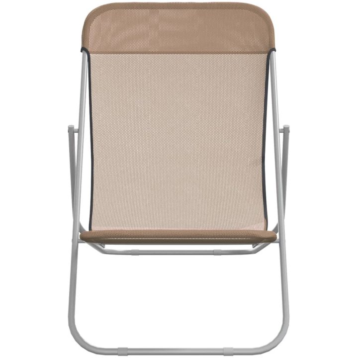 Solstolar fällbara 2 st taupe textilen & pulverlackerat stål vidaXL – bild 4