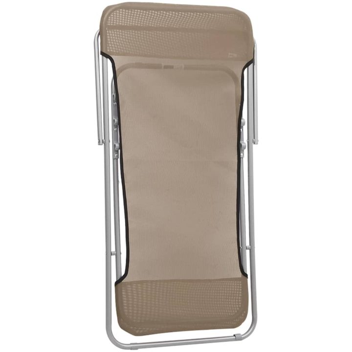 Solstolar fällbara 2 st taupe textilen & pulverlackerat stål vidaXL – bild 8