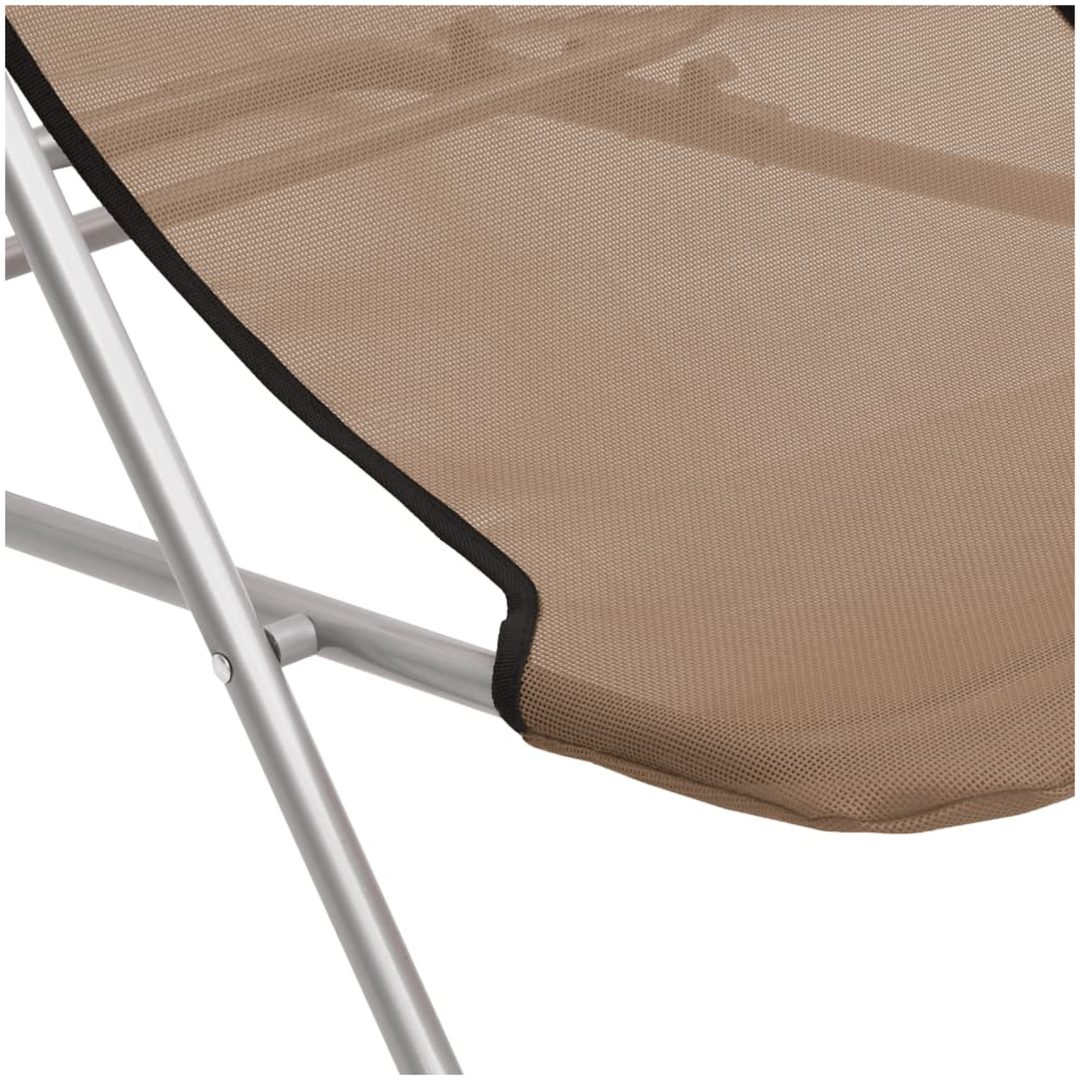 Solstolar fällbara 2 st taupe textilen & pulverlackerat stål vidaXL – bild 10