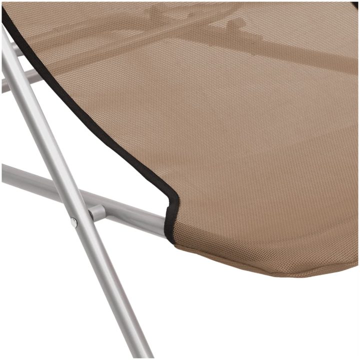 Solstolar fällbara 2 st taupe textilen & pulverlackerat stål vidaXL – bild 10
