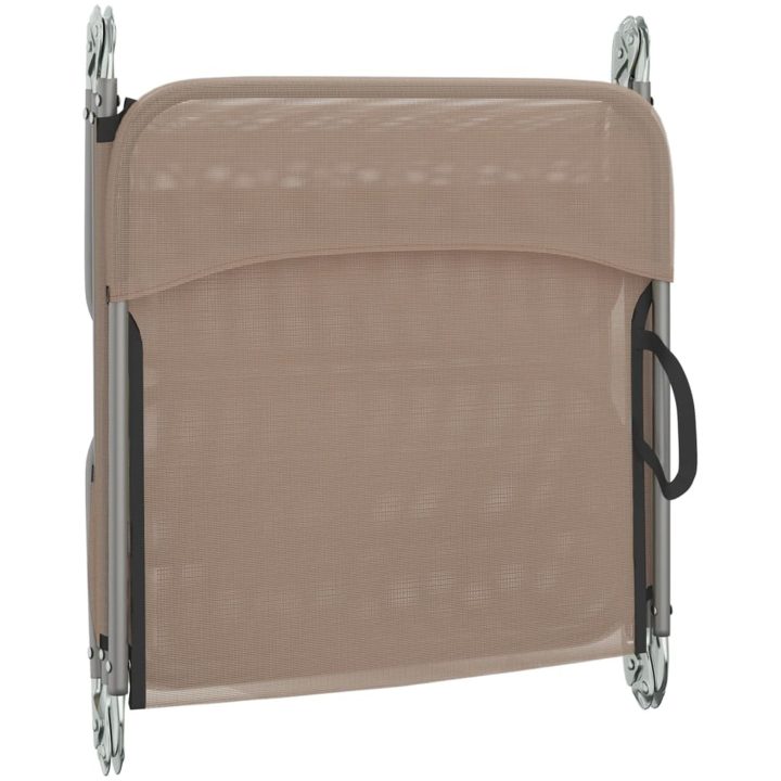 Solstolar hopfällbara 2 st taupe textilene & stål vidaXL – bild 8