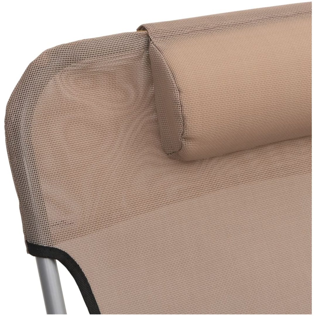 Solstolar hopfällbara 2 st taupe textilene & stål vidaXL – bild 9