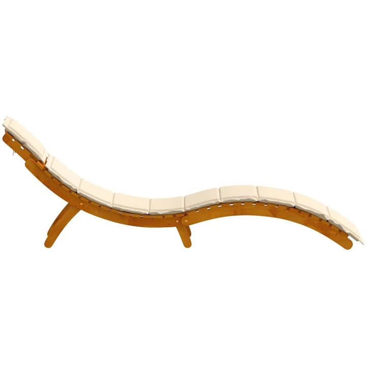 Solstolar med kuddar 2 st Beige Massivt akaciaträ vidaXL 184 x 55 x 65 cm – bild 6