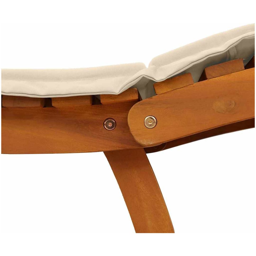Solstolar med kuddar 2 st Beige Massivt akaciaträ vidaXL 184 x 55 x 65 cm – bild 8