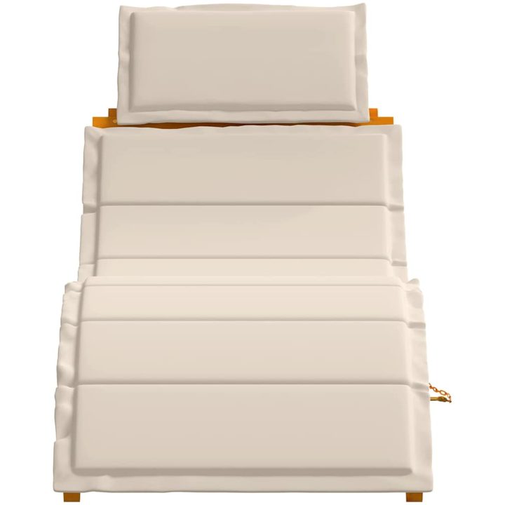 Solstolar med kuddar 2 st, gräddvita i massivt akaciaträ vidaXL 184 x 55 x 64 cm – bild 6