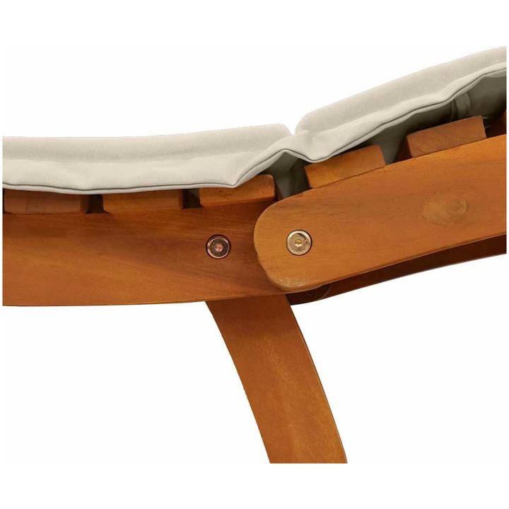 Solstolar med kuddar 2 st, gräddvita i massivt akaciaträ vidaXL 184 x 55 x 64 cm – bild 8
