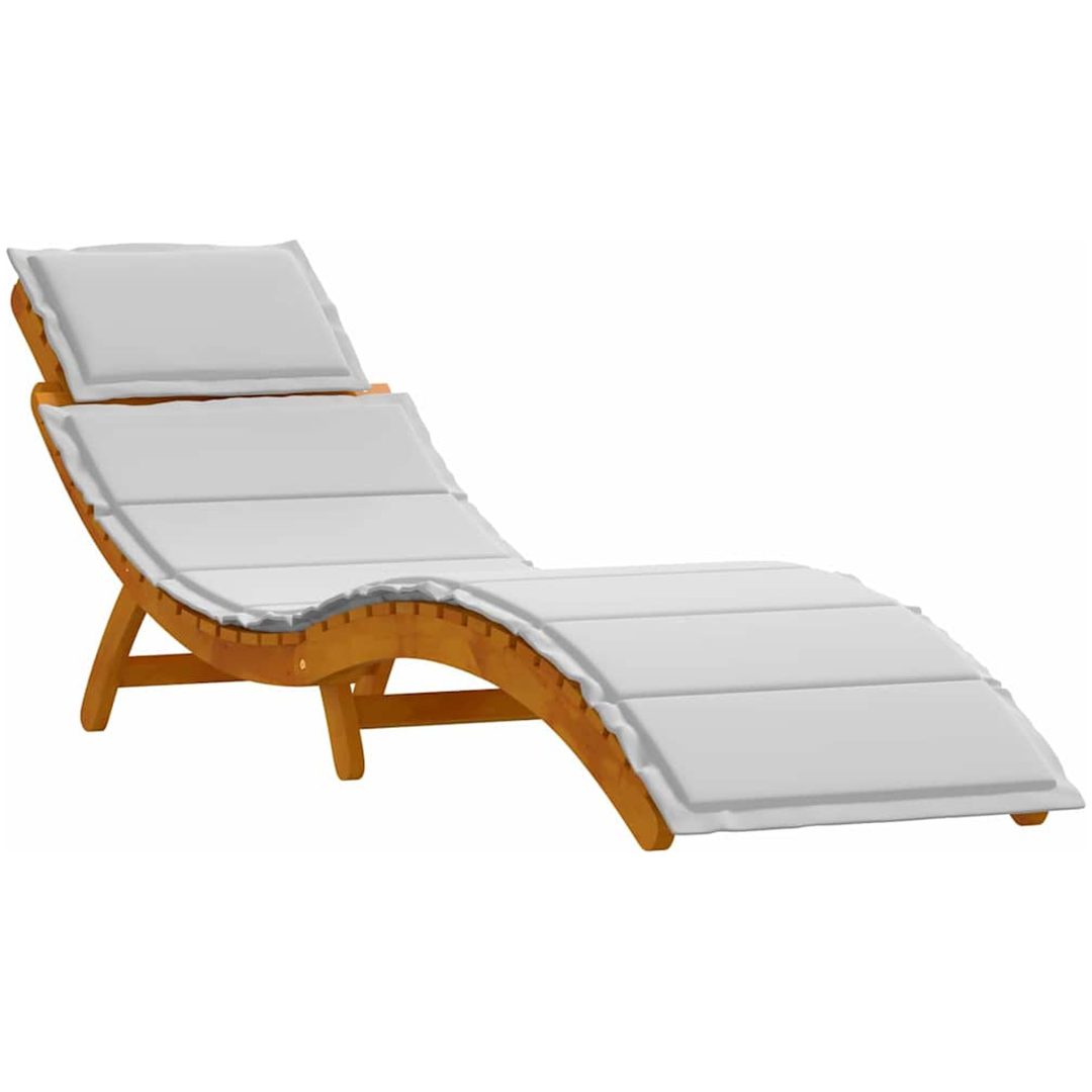 Solstolar med kuddar 2 st Ljusgrå Massivt Akaciaträ vidaXL 184 x 55 x 64 cm – bild 4
