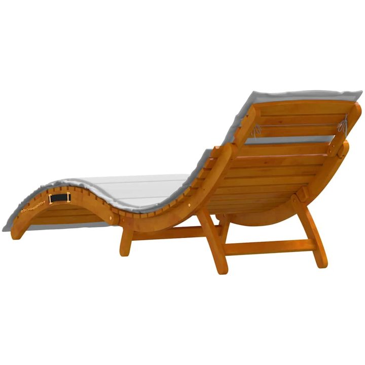 Solstolar med kuddar 2 st Ljusgrå Massivt Akaciaträ vidaXL 184 x 55 x 64 cm – bild 5