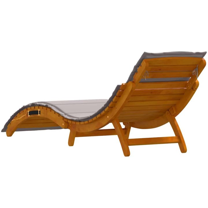 Solstolar med kuddar 2 st Taupe Massivt akaciaträ vidaXL 184 x 55 x 65 cm – bild 5