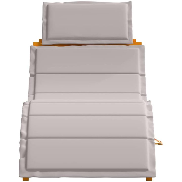 Solstolar med kuddar 2 st Taupe Massivt akaciaträ vidaXL 184 x 55 x 65 cm – bild 6