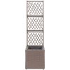 Spaljé med 1 kruka upphöjd konstrotting brun vidaXL 30 x 30 x 107 cm – miniatyr 2