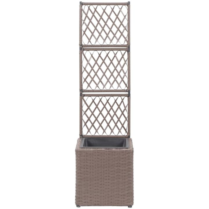 Spaljé med 1 kruka upphöjd konstrotting brun vidaXL 30 x 30 x 107 cm – bild 2