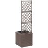 Spaljé med 1 kruka upphöjd konstrotting brun vidaXL 30 x 30 x 107 cm – miniatyr 3