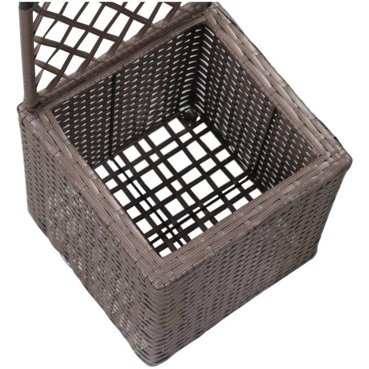 Spaljé med 1 kruka upphöjd konstrotting brun vidaXL 30 x 30 x 107 cm – bild 6