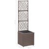 Spaljé med 1 kruka upphöjd konstrotting brun vidaXL 30 x 30 x 107 cm – miniatyr 7