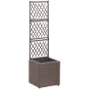Spaljé med 1 kruka upphöjd konstrotting brun vidaXL 30 x 30 x 107 cm – miniatyr 1