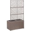 Spaljé med 2 krukor upphöjd konstrotting brun vidaXL 58 x 30 x 107 cm – miniatyr 3