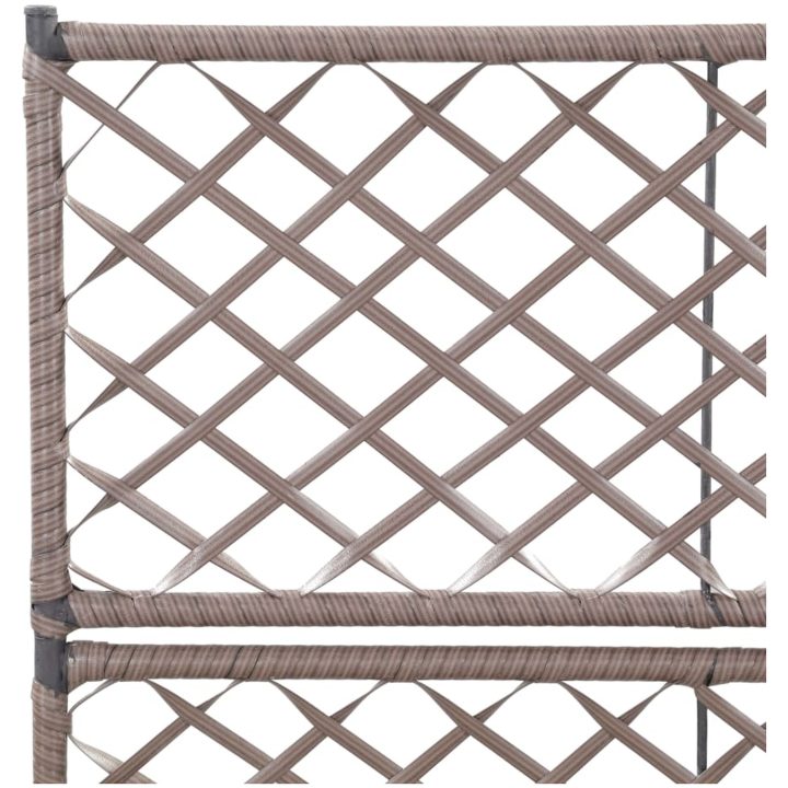 Spaljé med 2 krukor upphöjd konstrotting brun vidaXL 58 x 30 x 107 cm – bild 5
