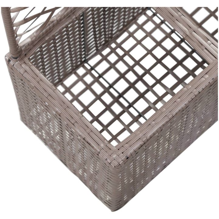 Spaljé med 2 krukor upphöjd konstrotting brun vidaXL 58 x 30 x 107 cm – bild 6