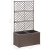 Spaljé med 2 krukor upphöjd konstrotting brun vidaXL 58 x 30 x 107 cm – miniatyr 7
