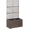 Spaljé med 2 krukor upphöjd konstrotting brun vidaXL 58 x 30 x 107 cm – miniatyr 1
