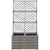 Spaljé med 2 krukor upphöjd konstrotting grå vidaXL 58 x 30 x 107 cm – miniatyr 2