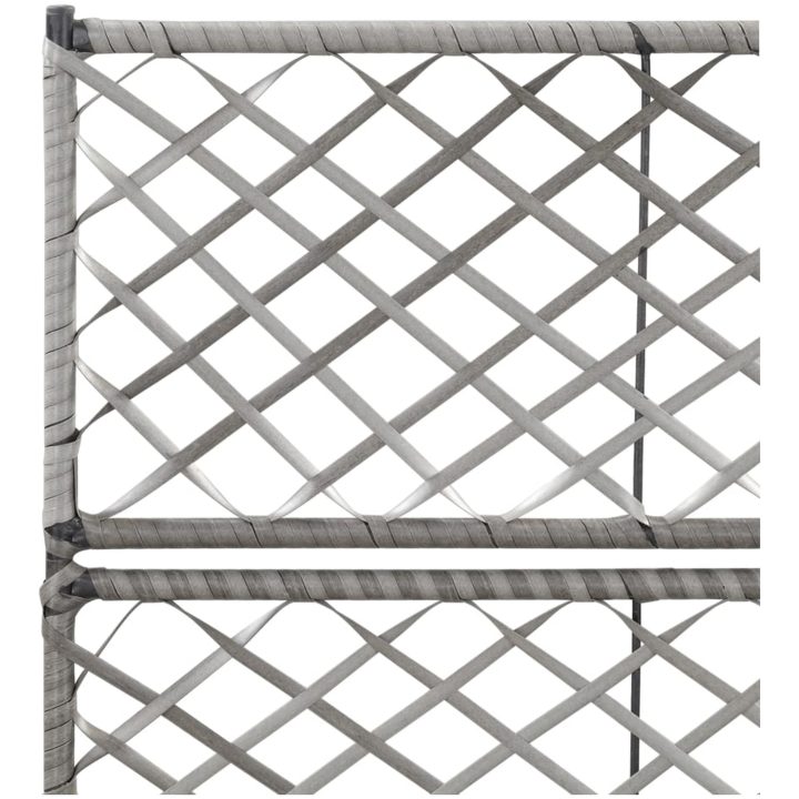 Spaljé med 2 krukor upphöjd konstrotting grå vidaXL 58 x 30 x 107 cm – bild 5