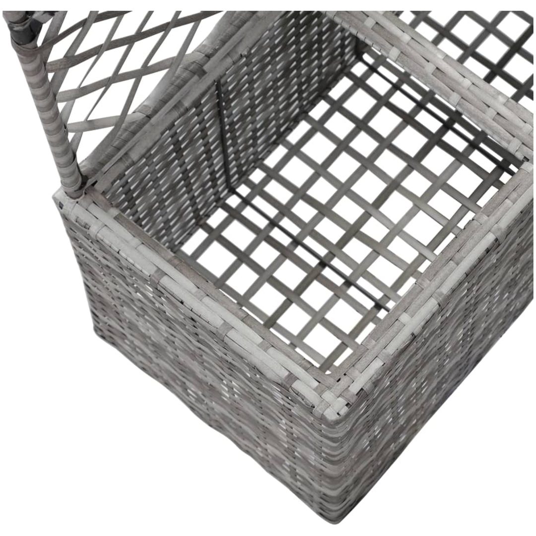 Spaljé med 2 krukor upphöjd konstrotting grå vidaXL 58 x 30 x 107 cm – bild 6
