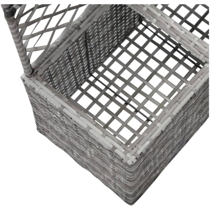Spaljé med 2 krukor upphöjd konstrotting grå vidaXL 58 x 30 x 107 cm – bild 6