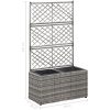 Spaljé med 2 krukor upphöjd konstrotting grå vidaXL 58 x 30 x 107 cm – miniatyr 7
