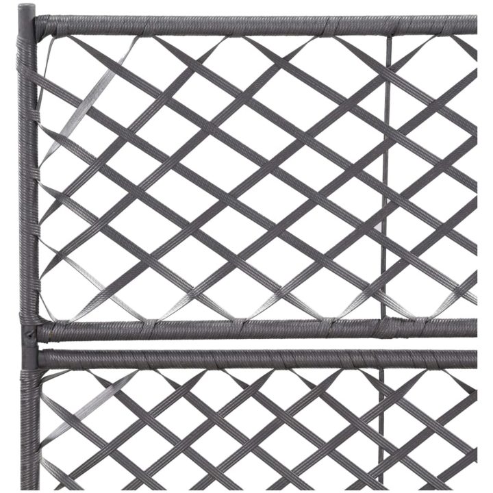 Spaljé med 2 krukor upphöjd konstrotting svart vidaXL 58 x 30 x 107 cm – bild 5