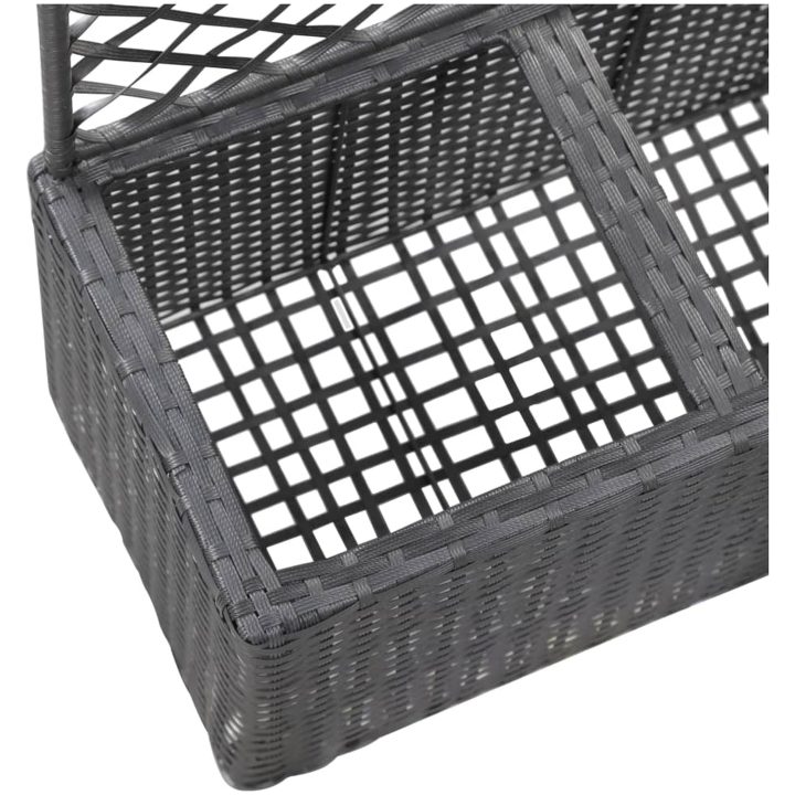 Spaljé med 2 krukor upphöjd konstrotting svart vidaXL 58 x 30 x 107 cm – bild 6
