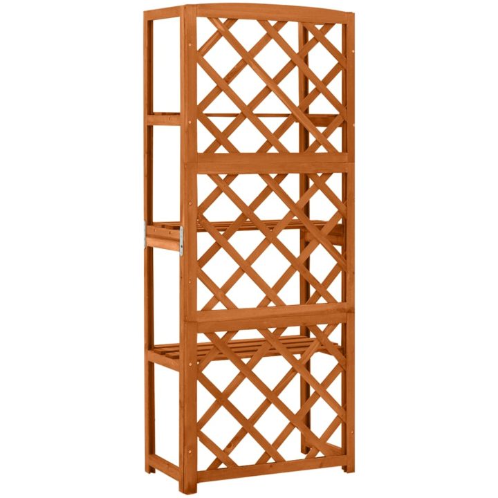 Spaljé med hyllor 55x30x140 cm massivt granträ vidaXL – bild 3
