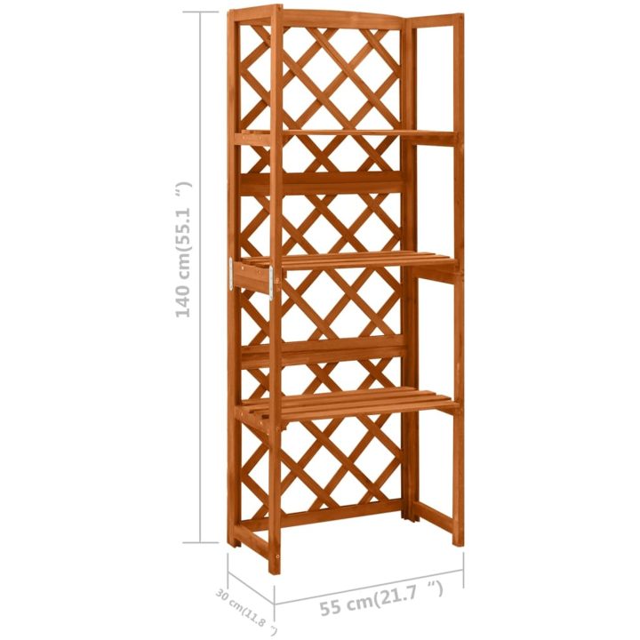 Spaljé med hyllor 55x30x140 cm massivt granträ vidaXL – bild 6
