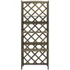 Spaljé med hyllor grå 55x30x140 cm massivt granträ vidaXL – miniatyr 2