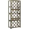 Spaljé med hyllor grå 55x30x140 cm massivt granträ vidaXL – miniatyr 3