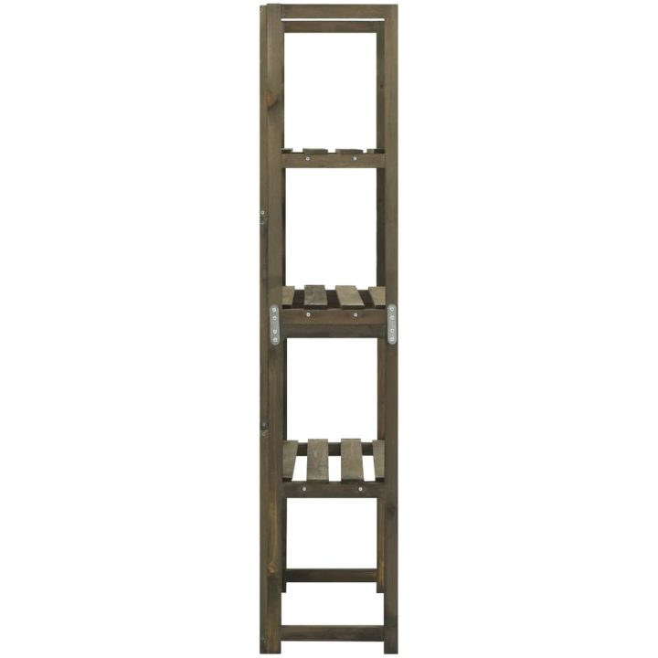 Spaljé med hyllor grå 55x30x140 cm massivt granträ vidaXL – bild 4