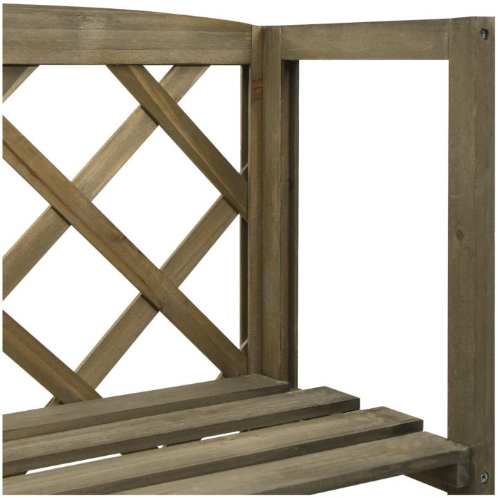 Spaljé med hyllor grå 55x30x140 cm massivt granträ vidaXL – bild 5