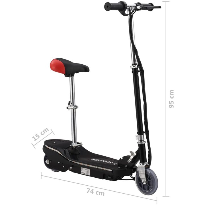 Sparkcykel med sits och LEDs för barn 120 W svart vidaXL – bild 12