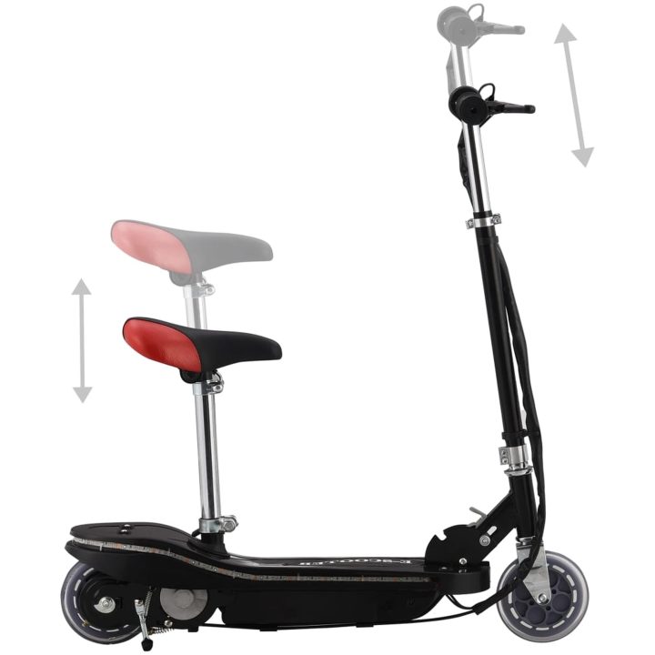 Sparkcykel med sits och LEDs för barn 120 W svart vidaXL – bild 3