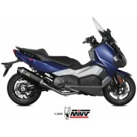 Speed Edge Black Stainless Steel Full Exhaust System/Black Silencer/Carbon End Cap SYM Max Sym 500 TL Mivv