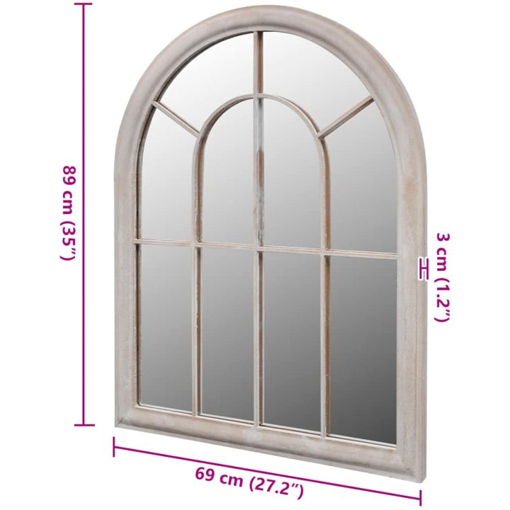 Spegel med lantlig design inom-/utomhus 69x89 cm vidaXL 89 x 69 cm – bild 4