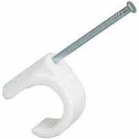 Spikklammer, Vit, För kabel 8-12 mm, 45 mm, 10 st MALMBERGS
