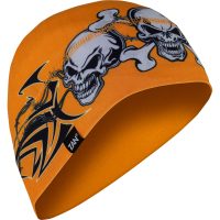 Sportflex Beanie Tribal Skull Svart/ljusgrå/orange ZAN HEADGEAR
