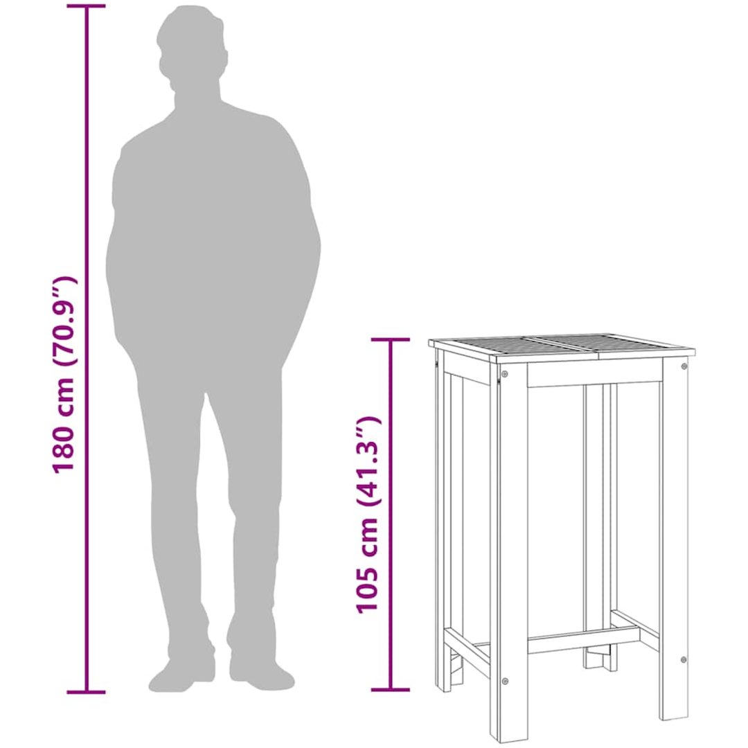 Ståbord för utomhusbruk massiv akacia vidaXL 60 x 60 x 105 cm – bild 7